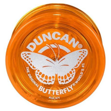 Duncan Toys Butterfly Yo-Yo, Beginner Yo-Yo With String, Steel Axle And Plastic Body, Orange