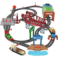 Thomas & Friends Talking Thomas & Percy Train Set, motorized train and track set for preschool kids ages 3 years and older,Multi