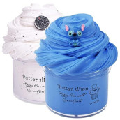 2 Pack Butter Slime Kit Soft Cotton Putty Diy Sludge Toys For Girls Boys Blue White Premade Butter Slime For Kids Party Favors(100Ml Each*2)