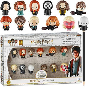 Harry Potter Pencil Toppers, Gifts, Toys, Collectibles - Set Of 12 Harry Potter Figures For Writing, Party Decor -Ron Weasley, Hermione Granger,Sybil Trelawney And More By Pmi, 2.4 In., Soft Pvc (B12)