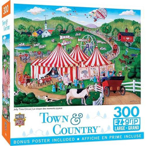 MasterPieces 300 Piece EZ grip Jigsaw Puzzle - Jolly Time circus - 18x24
