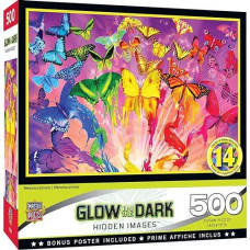 Masterpieces 500 Piece Glow In The Dark Jigsaw Puzzle For Adults, Family, Or Kids - Metamorphosis - 15"X21"