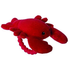 Mary Meyer Soft Baby Rattle With Teether Ring, 6-Inches, Lobbie Lobster