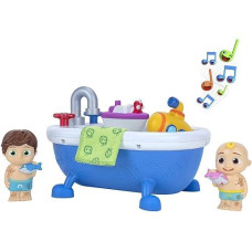 Cocomelon Musical Bathtime Playset - Plays Clips Of The �Bath Song� - Features 2 Color Change Figures (Jj & Tomtom), 2 Toy Bath Squirters, Cleaning Cloth - Toys For Kids, Toddlers, And Preschoolers