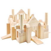 Onshine Large Wooden Blocks For Toddlers 1-3, 64 Pieces Big Wood Building Blocks Set With Wooden Storage Box, Large Toddler Blocks Building And Stacking Toys Construction Set