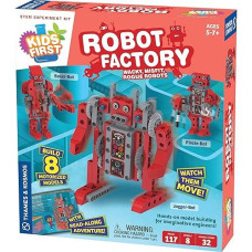 Thames & Kosmos Kids First Robot Factory: Wacky, Misfit, Rogue Robots Stem Experiment Kit | Hands-On Model Building For Young Engineers | Build 8 Motorized Robots | Play & Learn With Storybook Manual