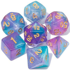 Dnd Polyhedral Dice For Dungeons And Dragons Rpg Mtg Role Playing Table Games. 7Pcs