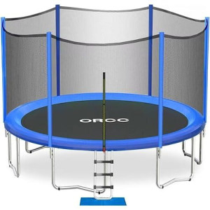 Orcc Trampoline 16Ft 15Ft 14Ft 12Ft 10Ft 8Ft Kids Recreational Trampolines With Enclosure Net - Astm And Cpsia Approved- Safe Bounce Outdoor Backyard Trampoline For Kids Family Happy Time(15,B)
