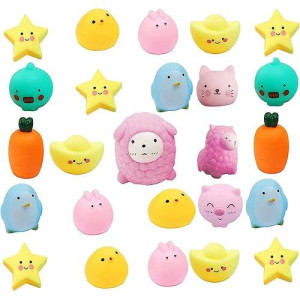 Sohapy 50Pcs Mini Mixed Rubber Animals Baby Shower Rubber Ducks, Squeak Fun Baby Yellow Rubber Bath Toy Float Fun Decorations For Shower Birthday Party Favors Gift (50Pcs Mixed Animals)