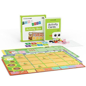 Matatalab Activity Box For The Tale-Bot Pro Coding Robot Set, 6 Double-Sided Interactive Cards With 10 Themes, 98 Stickers, 32 Command Cards, Educational Stem Games For Children Aged 3-6