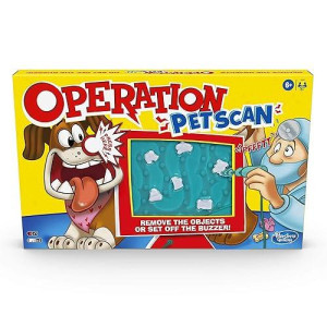 Hasbro Gaming Operation Pet Scan Board Game For 2 Or More Players, Kids Ages 6 And Up, With Silly Sounds, Remove The Objects Or Get The Buzzer