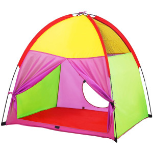 Atdawn Kids Play Tent, Pop Up Tent For Kids, Camping Playground, Indoor/Outdoor Children Playhouse For Boys And Girls, Rainbow Color (L)