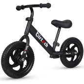 Birtech Balance Bike For 2,3,4,5 Year Old Kids, 12 Inch Toddler Balance Bike Kids Indoor Outdoor Toys, No Pedal Training Bicycle With Adjustable Seat Height, Airless Tire, Black