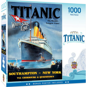 Masterpieces 1000 Piece Jigsaw Puzzle For Adults, Family, Or Kids - Titanic White Star - 19.25"X26.75"