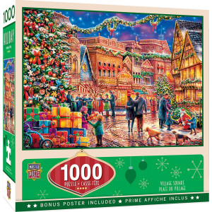 Masterpieces 1000 Piece Christmas Jigsaw Puzzle - Village Square - 19.25"X26.75"