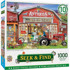 Masterpieces 1000 Piece Seek & Find Jigsaw Puzzle For Adults, Family, Or Kids - Antiques For Sale - 19.25"X26.75"