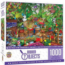 Masterpieces 1000 Piece Seek & Find Jigsaw Puzzle For Adults, Family, Or Kids - Garden Hideaway - 19.25"X26.75"