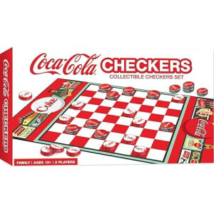 Masterpieces Family Game - Coca-Cola Checkers - Officially Licensed Board Game For Families