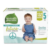 Seventh Generation Baby Diapers Size 5 Diapers Protection Diapers Chlorine Free Size 5, 132 Count