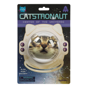 Toysmith Catstronaut Slow-Rise Squishy Ball - Small Outer Space Stress Ball, Cat Astronaut Squishy Toy, Space And Animal Stress Relief Balls