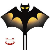 Yongnkids Kite For Kids Easy To Fly - Large Bat Kites For Kids Girls Boys Adults Easy To Fly, Perfect For Halloween Bat Kite Gift Idea Beach Trip Park Family Activities Outdoor Games