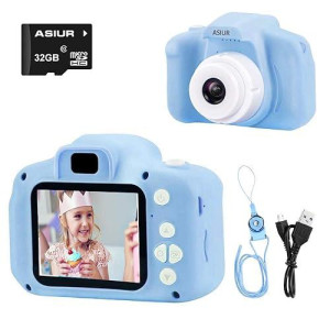 Asiur Kids Camera Toy, Christmas Birthday Gifts For Boys And Girls Age 3-10, 1080P Hd Video Cameras For Toddler, Outdoor Toy For 3 4 5 6 7 8 9 10 Year Old Boy And Girl With 32Gb Sd Card