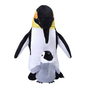 WILD REPUBLIc Mom and Baby Emperor Penguin Stuffed Animal 12 inches gift for Kids Plush Toy Fill is Spun Recycled Water Bottles