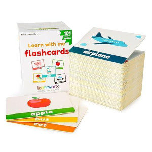 Learnworx 101 Baby Flash Cards - Award Winning - First Words - Learn Objects, Numbers & Play Games - Toddler Learning Educational Toys (Age 1-3)