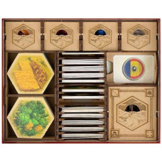 Towerrex Board Game Organizer Compatible With Catan Board Game Box, Compatible With Catan Cities And Knights Expansion, Compatible With Catan Seafarers Expansion, Game Organizer Storage Kit Set