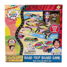 Far Out Toys Ryan�S World Road Trip Board Game, A Journey Through All 50 Us States, Educational Adventure, Cities, Towns, Geography, Collectible Micro Figures & Cards, Surprise Suitcase Tiles, Ages 3+