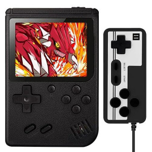 Blandstrs Handheld Game Console, Retro Game Player With 500 Classic Fc Games 3.0 Inch Screen, Rechargeable Battery Portable Games Controller Support For 2 Players & Tv For Kids & Adult (Black)