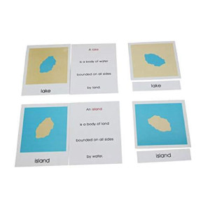 Land And Water Forms Card Set- Montessori Materials Geography Educational Tools Preschool Early At-Home Learning Toys