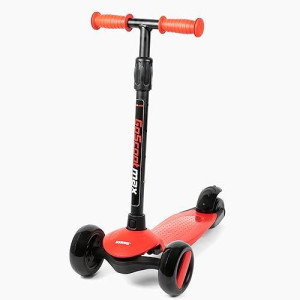 New-Bounce 3 Wheel Toddler Scooter - My First Scooter For Kids Ages 2-5 - Goscoot Max Childrens Kick Scooter With Adjustable Handlebar - Kids Scooter For Girls And Boys(Red)