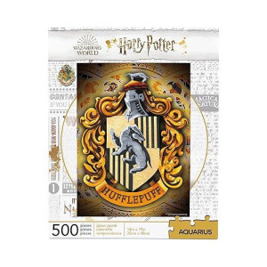Aquarius Harry Potter Puzzle Hufflepuff Crest (500 Piece Jigsaw Puzzle) - Officially Licensed Harry Potter Merchandise & Collectibles - Glare Free - Precision Fit - Virtually No Puzzle Dust - 14X19In