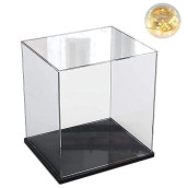 Thickened Clear Acrylic Display Case Stand Assemble Box Storage Organizer Protection Showcase For Toys Lego Action Collectibles,Black Inside 9.8X7.9X11.8In