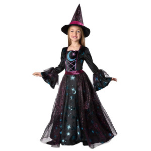 Seasons Girls Light Up Deluxe Moonlight Witch Costume (M(8-10))