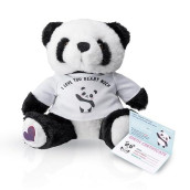 Infloatables Thermapals Microwavable Stuffed Panda - Dress To Reduce Stress - Gently Weighted Softness With Heart-Warming Surprise - Includes Customizable Birth Certificate - Perfect For Snuggling