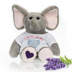 Infloatables Microwavable Weighted Stuffed Baby Elephant - Lavender Scented Heating Pad Animal - Weighted Stuffed Elephant - Stuffed Animal For Adults - Lavender Soothing Valentines Plush 12" (1.15Lb)