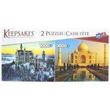 The Canadian Group Set Of 2 Keepsakes 1000 Piece Jigsaw Puzzles | Neuschwanstein Castle/Taj Mahal