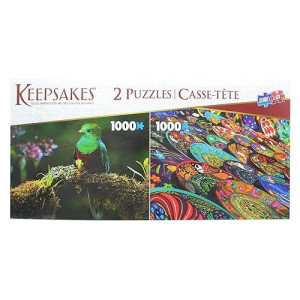 The Canadian Group Set Of 2 Keepsakes 1000 Piece Jigsaw Puzzles | Colorful Birds