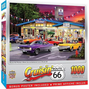 Masterpieces 1000 Piece Jigsaw Puzzle For Adults, Family, Or Kids - Route 66 Pitstop - 19.25"X26.75"