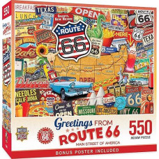 Masterpieces 550 Piece Jigsaw Puzzle For Adults And Family - Greetings From Route 66-18"X24"