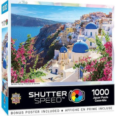 Masterpieces 1000 Piece Greece Jigsaw Puzzle For Adults, Family, Or Kids - Santorini Spring - 19.25"X26.75"