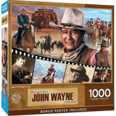 Masterpieces 1000 Piece John Wayne Jigsaw Puzzle For Adults, Family, Or Kids - Legend Of The Silver Screen - 19.25"X26.75"