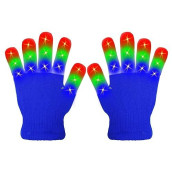 Weichuangxin Led Gloves, Light Up Gloves Finger Lights 3 Colors 6 Modes Flashing Led Gloves Colorful Flashing Gloves Kids Toys For Christmas Halloween Party Favors,Gifts
