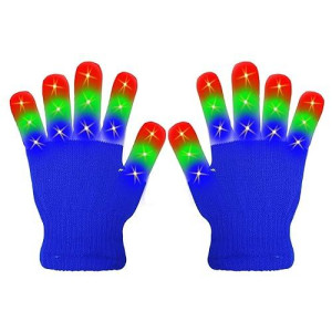 Weichuangxin Led Gloves,Cool Toys Kids Christmas Gifts Light Up Gloves Finger Lights Flashing Led Gloves Colorful Flashing Gloves Kids Toys For Christmas Halloween Party Favors,Gifts(S)