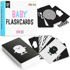 Merka Newborn Toys Black And White Baby Toys High Contrast Baby Toys For Newborn Set Of 50 Flashcards For Visual Stimulation And Brain/Sensory Development