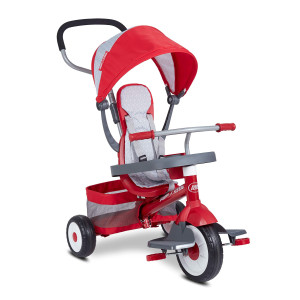 Radio Flyer 4-In-1 Stroll N Trike, Toddler Trike, Red Tricycle For Ages 1-5, Toddler Bike
