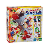 Epoch Games Super Mario Blow Up! Shaky Tower Balancing Game - Tabletop Skill And Action Game With Collectible Super Mario Action Figures (Pack Of 1)