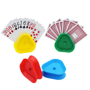 Yuanhe Playing Card Hand Holder Tray Triangle Shaped Hands-Free Poker Rack Holder 4 Colors Set Of 4